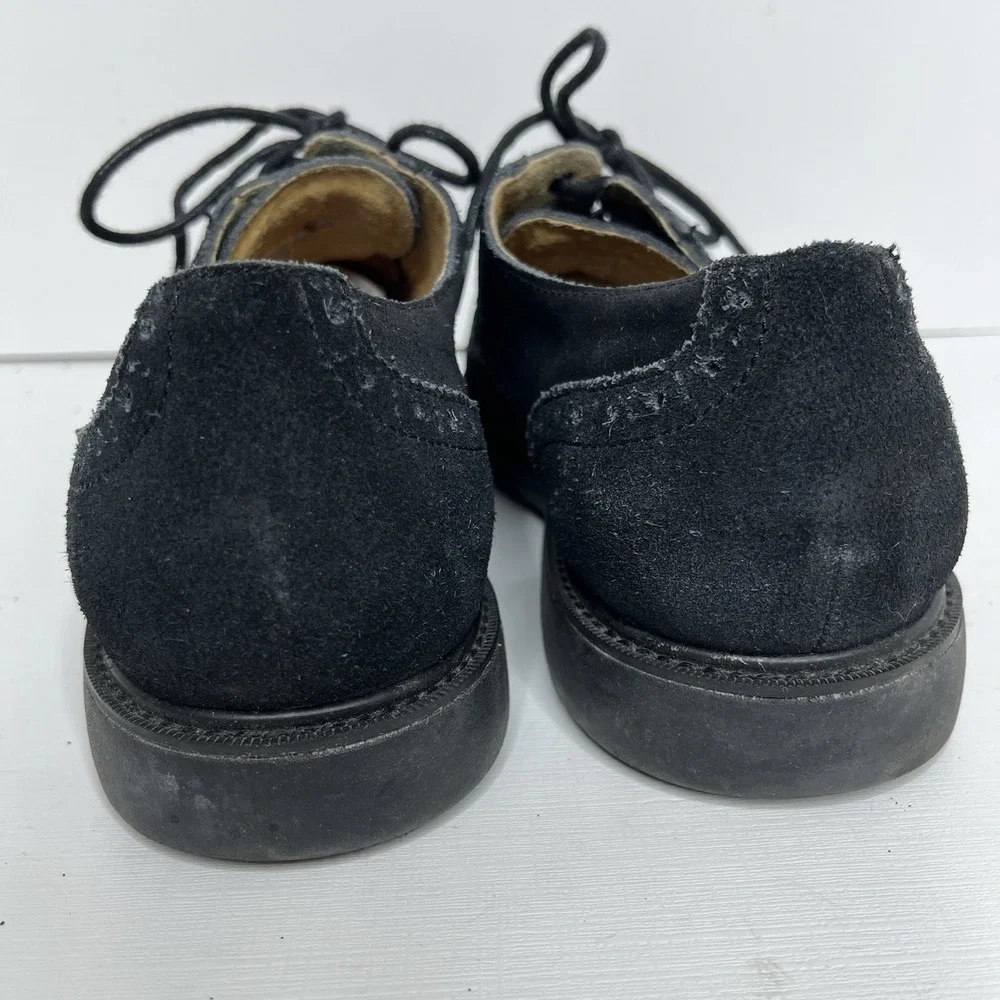 Cole Haan Mens Wingtip Oxfords Size 10.5 M Black Suede Leather Dressy Peppy